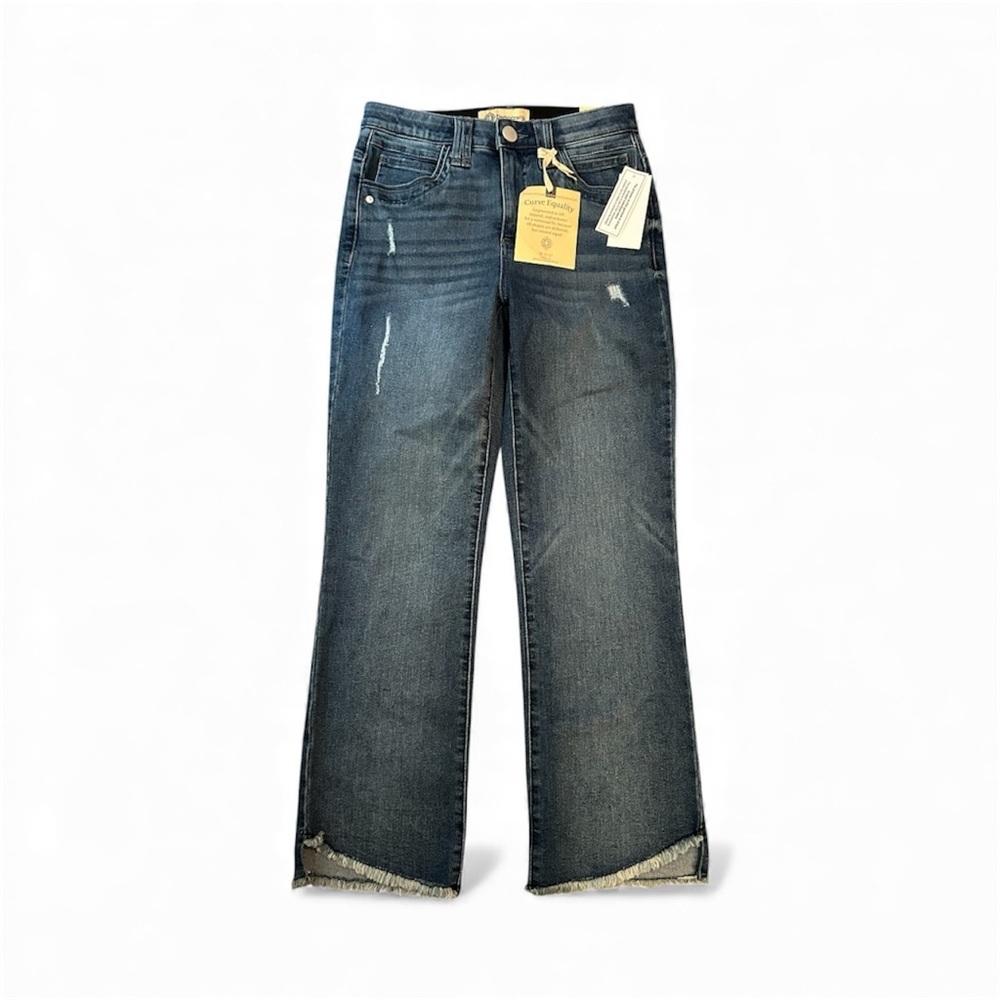 Democracy “ab” technology Women's Distressed Blue Jeans sz 2 nwt, 019